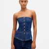 Trägerloses Crop-Top aus Denim Trägerloses Crop-Top aus Denim