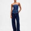 Trägerloses Crop-Top aus Denim Trägerloses Crop-Top aus Denim