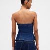 Trägerloses Crop-Top aus Denim Trägerloses Crop-Top aus Denim