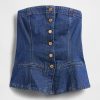 Trägerloses Crop-Top aus Denim Trägerloses Crop-Top aus Denim