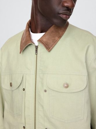 Trucker-Jacke aus Leinen-Baumwolle für Erwachsene