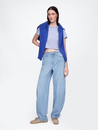 UltraSoft Barrel Jeans mit hohem Bund