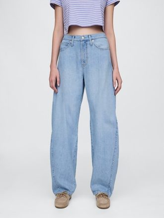 UltraSoft Barrel Jeans mit hohem Bund