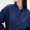 UltraSoft Denim Crop Shirt mit geradem Saum UltraSoft Denim Crop Shirt mit geradem Saum