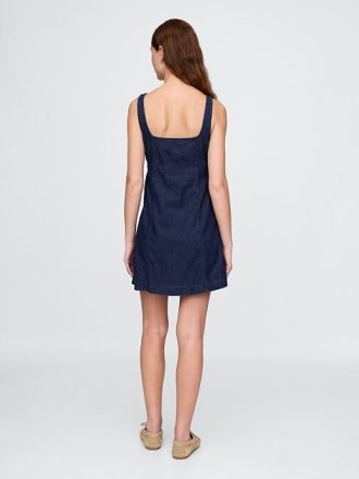 UltraSoft Denim-Minikleid mit eckigem Ausschnitt