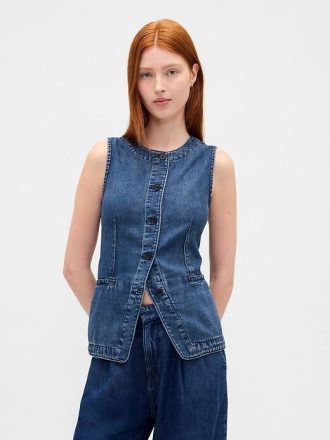 UltraSoft Longline-Weste aus Denim