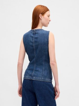 UltraSoft Longline-Weste aus Denim