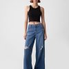 Ultraweiche Baggy-Jeans mit mittlerer Leibhöhe Ultraweiche Baggy-Jeans mit mittlerer Leibhöhe