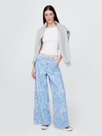 Ultraweiche Baggy-Jeans mit mittlerer Leibhöhe