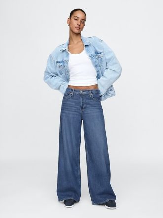 Ultraweiche Baggy-Jeans mit mittlerer Leibhöhe