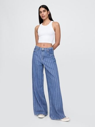 Ultraweiche Baggy-Jeans mit mittlerer Leibhöhe