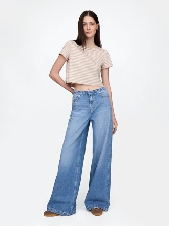 Ultraweiche Baggy-Jeans mit mittlerer Leibhöhe