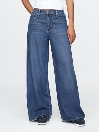 Ultraweiche Baggy-Jeans mit mittlerer Leibhöhe