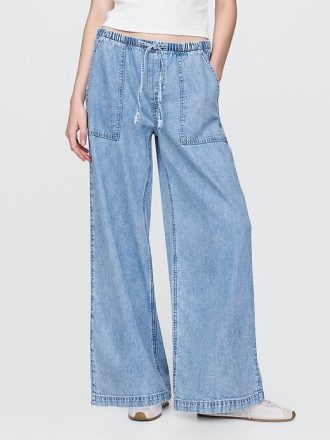 Ultraweiche Baggy-Jeans mit mittlerer Leibhöhe