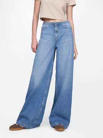Ultraweiche Baggy-Jeans mit mittlerer Leibhöhe