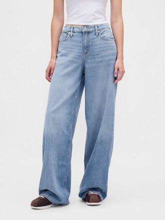 Ultraweiche Baggy-Jeans mit mittlerer Leibhöhe