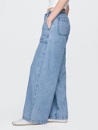 Ultraweiche Baggy-Jeans mit mittlerer Leibhöhe