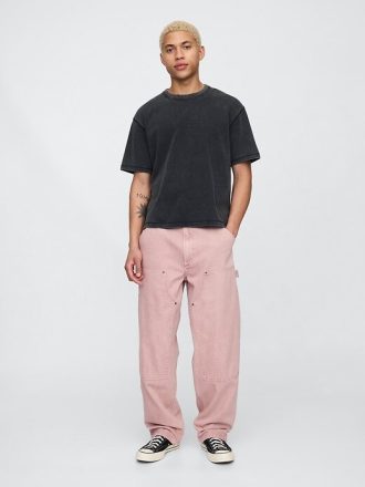 Ultraweiche Carpenter Baggy-Jeans mit doppeltem Knie