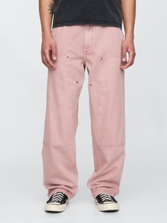 Ultraweiche Carpenter Baggy-Jeans mit doppeltem Knie