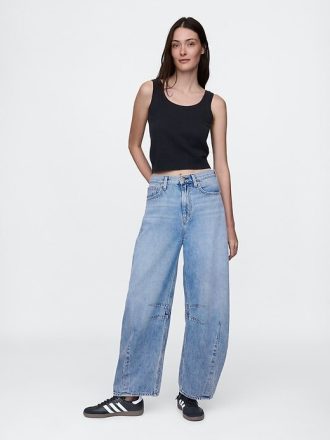Ultraweiche Hufeisenjeans mit hohem Bund