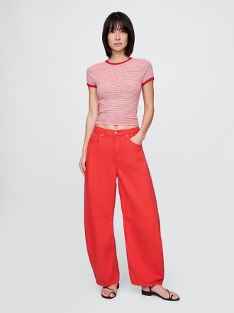 Ultraweiche Hufeisenjeans mit hohem Bund