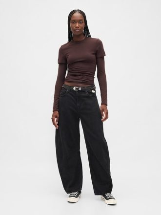Ultraweiche Hufeisenjeans mit hohem Bund