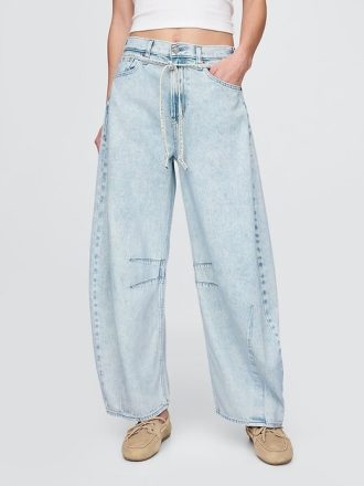 Ultraweiche Hufeisenjeans mit hohem Bund