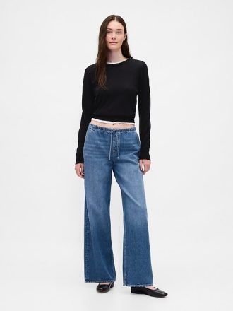 Ultraweiche, lockere Jeans im 90er-Stil mit niedriger Leibhöhe