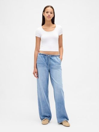 Ultraweiche, lockere Jeans im 90er-Stil mit niedriger Leibhöhe