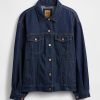 Ultraweiche Oversize-Jeansjacke mit Ballonärmeln und Icon