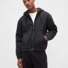 Ultraweicher Denim-Kapuzenpullover mit Sherpa-Futter und Reißverschluss Ultraweicher Denim-Kapuzenpullover mit Sherpa-Futter und Reißverschluss