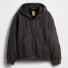 Ultraweicher Denim-Kapuzenpullover mit Sherpa-Futter und Reißverschluss Ultraweicher Denim-Kapuzenpullover mit Sherpa-Futter und Reißverschluss