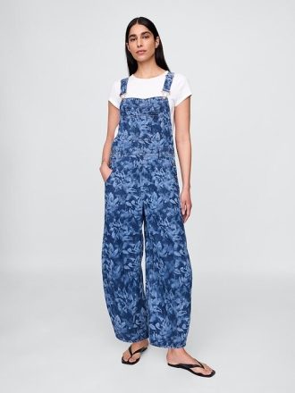 Ultraweicher Denim-Latzhose im Hufeisendesign