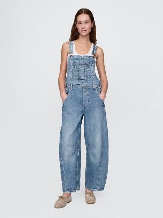 Ultraweicher Denim-Latzhose im Hufeisendesign
