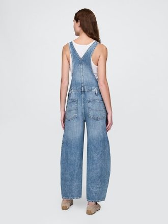 Ultraweicher Denim-Latzhose im Hufeisendesign