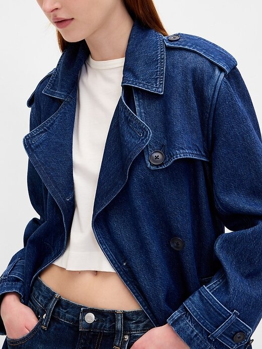 Ultraweicher Denim-Trenchcoat Ultraweicher Denim-Trenchcoat