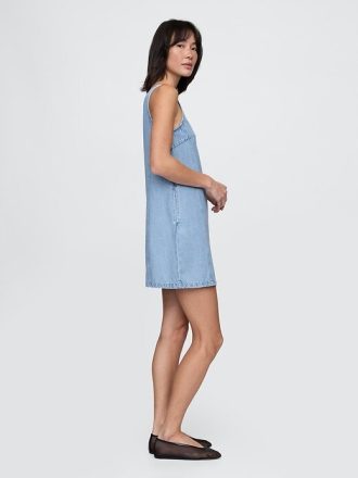 Ultraweiches Mini-Etuikleid aus Denim