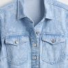 Ultraweiches Mini-Popover-Kleid aus geblümtem Denim Ultraweiches Mini-Popover-Kleid aus geblümtem Denim