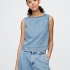 Ultraweiches Shell-Tanktop aus Denim Ultraweiches Shell-Tanktop aus Denim