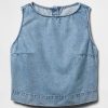 Ultraweiches Shell-Tanktop aus Denim Ultraweiches Shell-Tanktop aus Denim