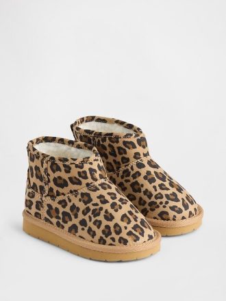 Vegane Wildlederstiefel mit Sherpa-Futter für Kleinkinder
