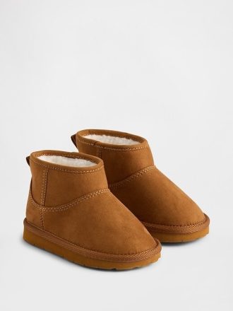 Vegane Wildlederstiefel mit Sherpa-Futter für Kleinkinder