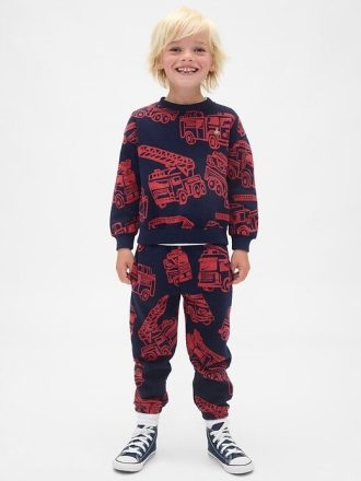 VintageSoft Feuerwehrauto-Sweatset für Babys und Kleinkinder