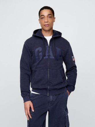 VintageSoft Gap Logo-Kapuzenpullover mit Reißverschluss