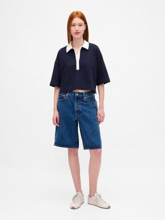 VintageSoft Heavyweight Crop Poloshirt aus Bio-Baumwolle