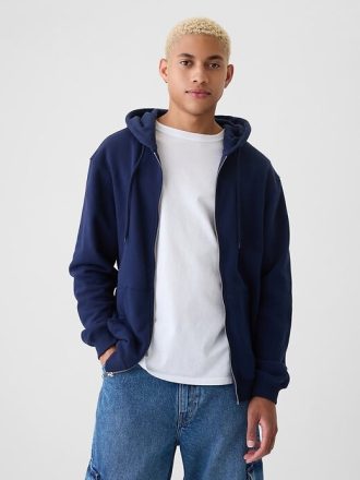 VintageSoft Hoodie mit durchgehendem Reißverschluss für Erwachsene