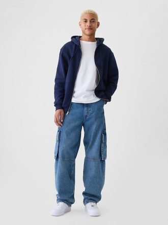 VintageSoft Hoodie mit durchgehendem Reißverschluss für Erwachsene