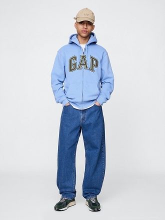 VintageSoft Hoodie mit durchgehendem Reißverschluss für Erwachsene