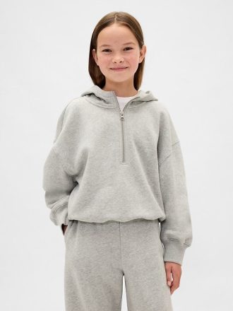 VintageSoft Hoodie mit halbem Reißverschluss für Kinder