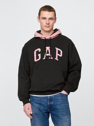 VintageSoft karierter Kapuzenpullover mit Bogenlogo